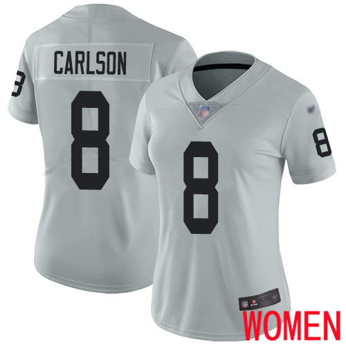 Oakland Raiders Limited Silver Women Daniel Carlson Jersey NFL Football #8 Inverted Legend Jersey->women nfl jersey->Women Jersey